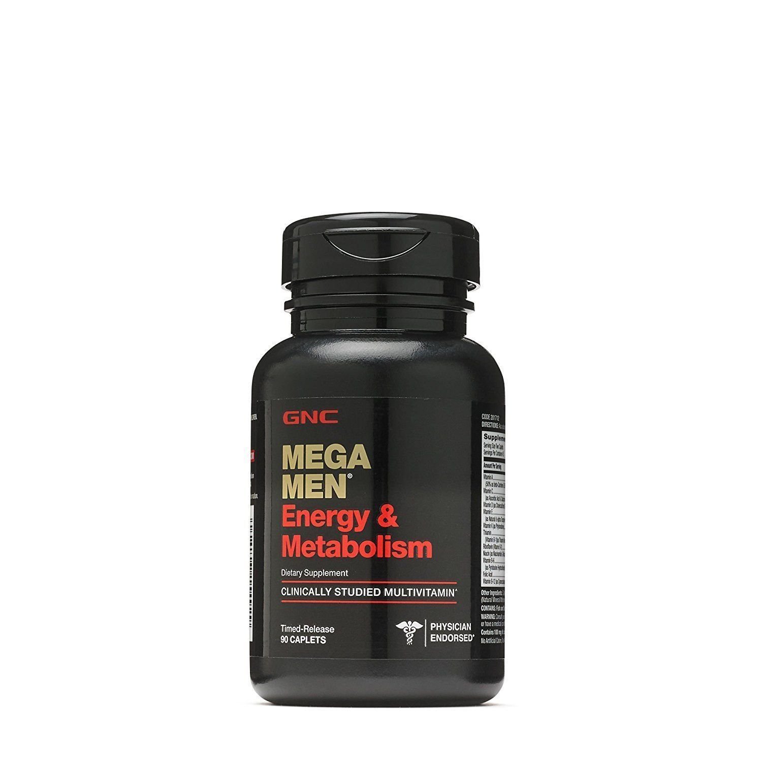GNC Mega Men Energy & Metabolism Vitamins Supplements 90 Caplets (New)