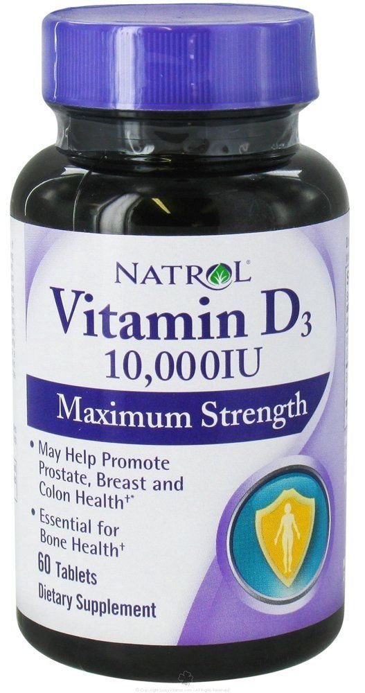 Natrol Vitamin D3 Maximum Strength 10000 IU - 60 Tablets (2 pack)