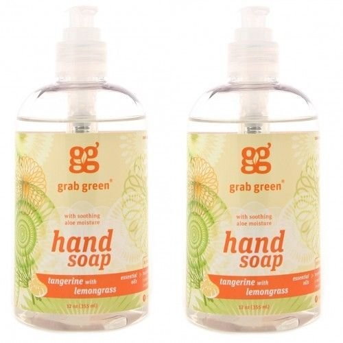 Grab Green  Liquid Hand Soap Tangerine with Lemongrass 12 Ounce (Pack of 2)