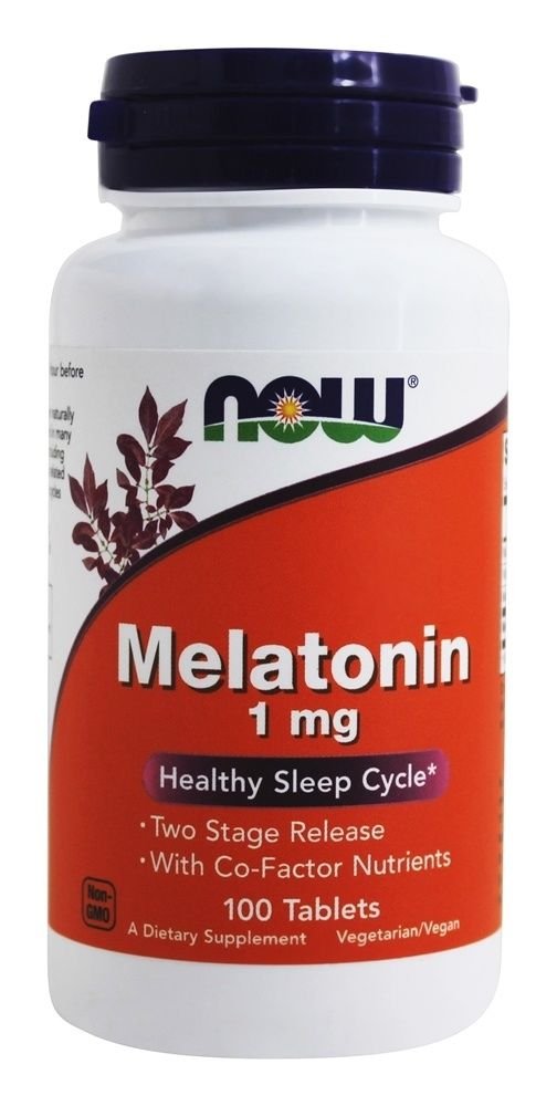 2 Bottles NOW Melatonin Two Stage Release 1mg 100Tab, Fresh, MADE IN USA, SAFE