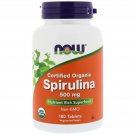 Organic Spirulina 500mg 180 Tablets NOW Foods