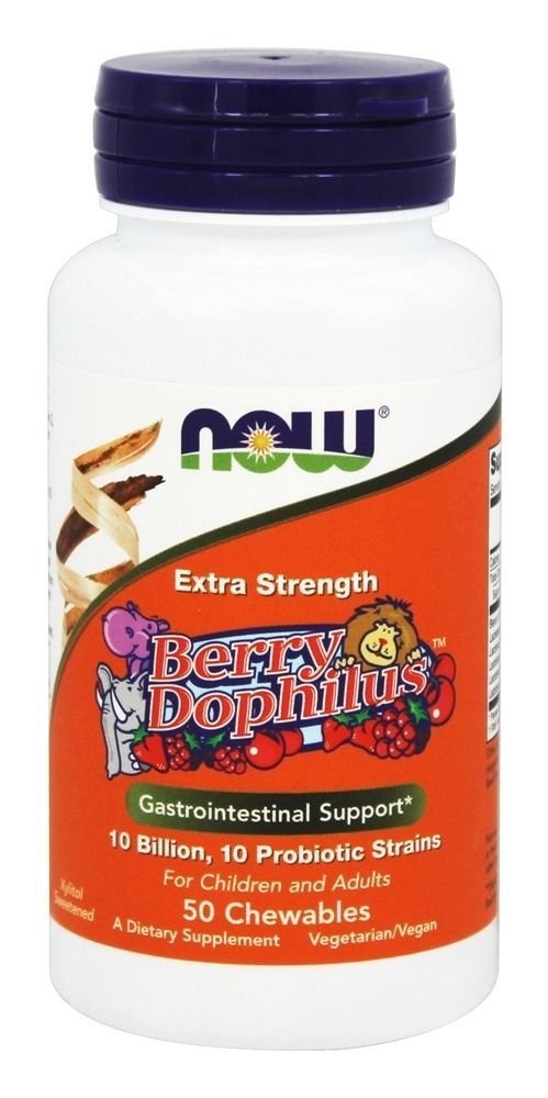 NOW Foods Extra Strength Berry Dophilus 10 Billion - 50 Chewable Tablets