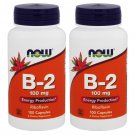Vitamin B-2 100mg 100 Capsules by Now Foods (Pack of 2)