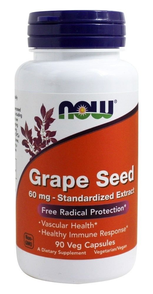 Grape Seed Antioxidant Standardized Extract 60mg 90 Vcaps NOW Foods
