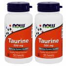 Taurine 500mg 100 Caps by Now Foods (Pack of 2)