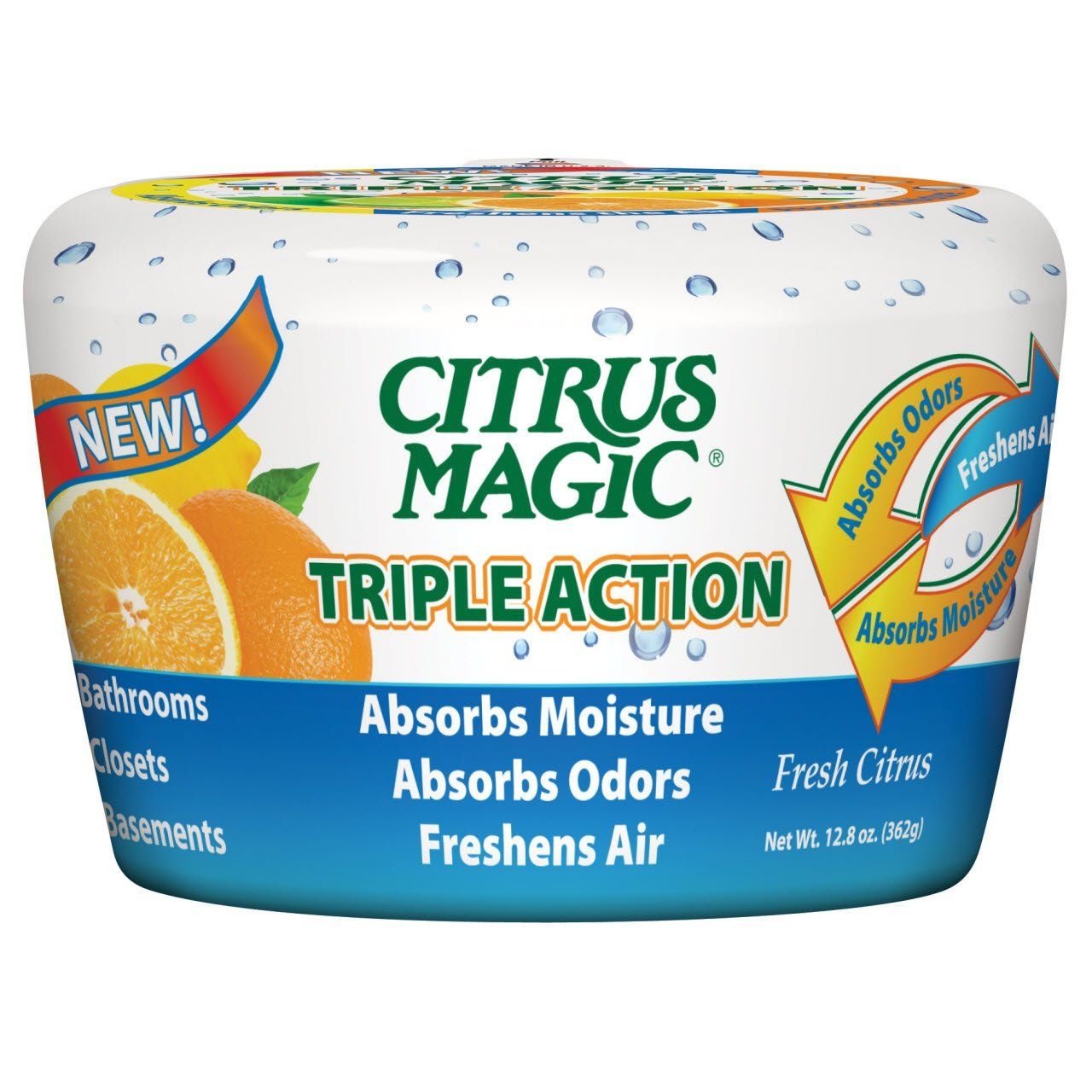 Citrus Magic Triple Action Moisture and Odor Absorber Fresh Citrus 12.8-Ounce