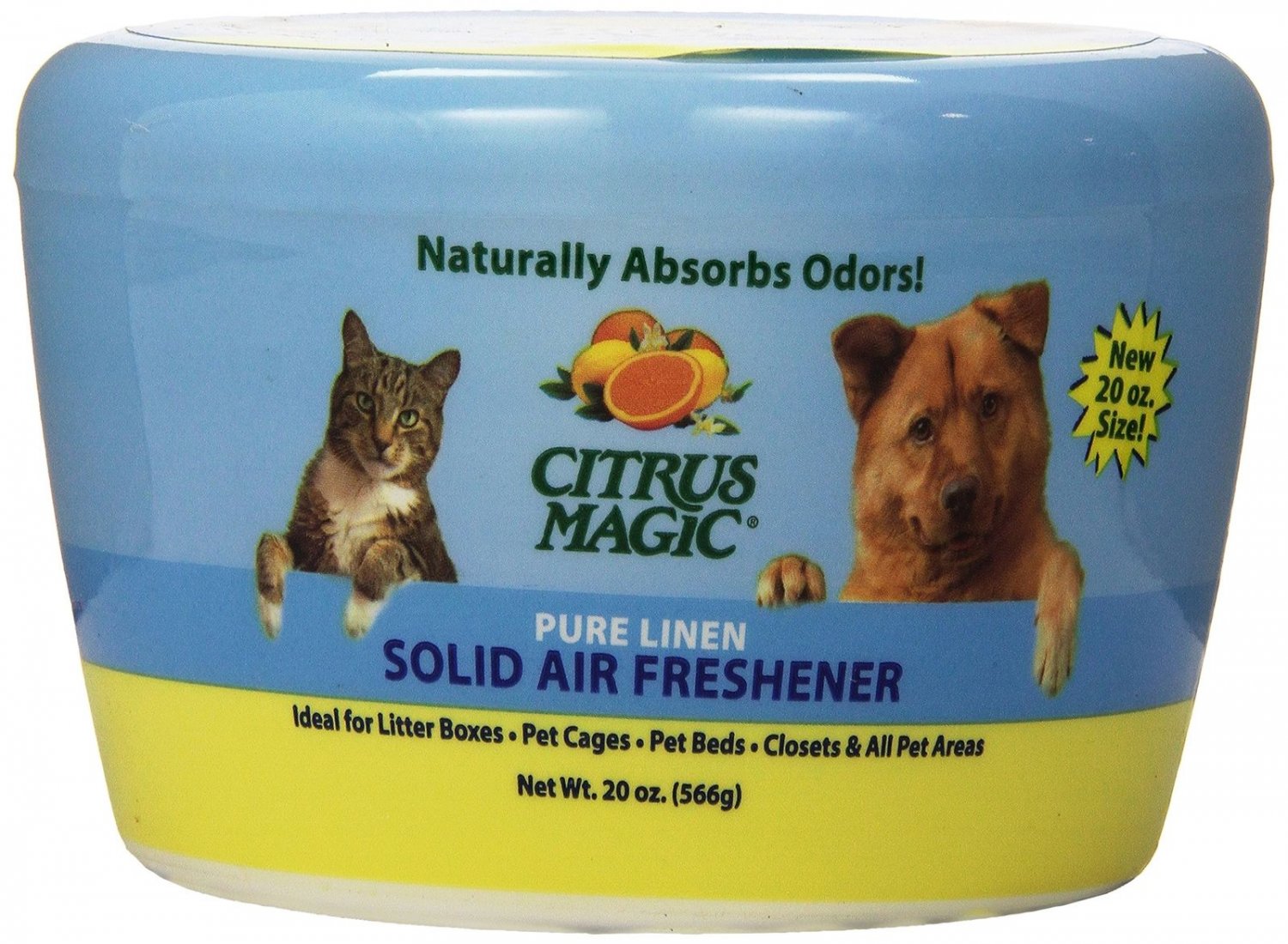Citrus Magic Pet Odor Absorbing Solid Air Freshener Pure Linen 20-Ounce