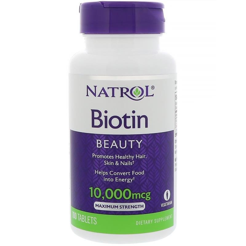Biotin 10,000 mcg 100 Tablets Natrol