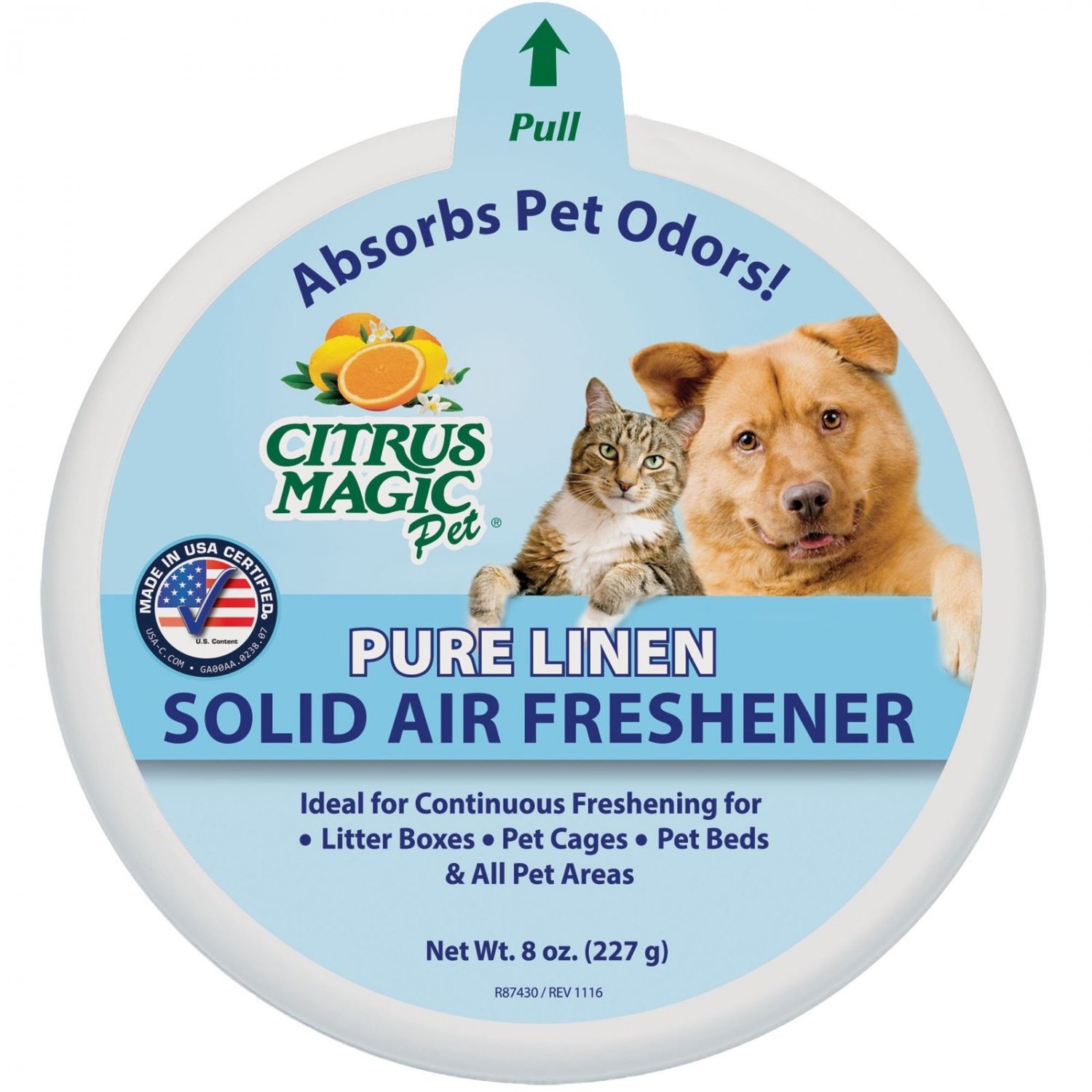 Citrus Magic Pet Odor Absorbing Solid Air Freshener Pure Linen 8-Ounce