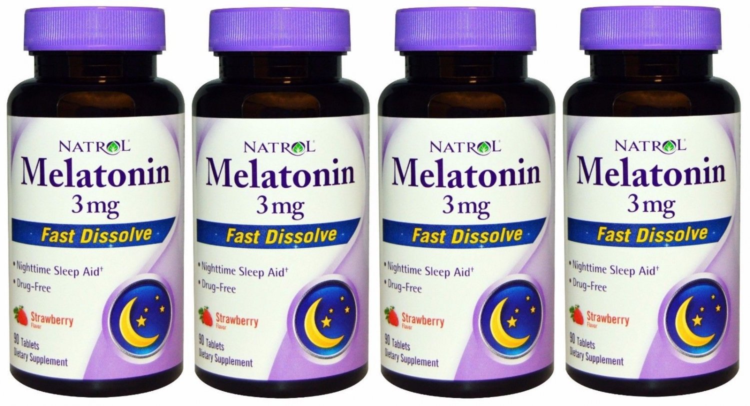 4x Natrol Melatonin 3mg Fast Dissolve Tablets 90 ea