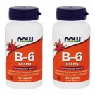 B-6 100mg 100 Capsules by NOW Foods Free Shipping (Pack of 2)