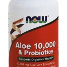NOW Foods Aloe 10,000 & Probiotics Digestive Health - 60 Vegetarian Capsules