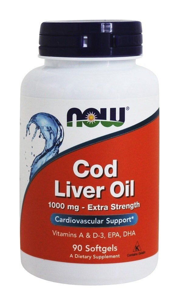 Cod Liver Oil 1,000mg 90 Softgels Now Foods