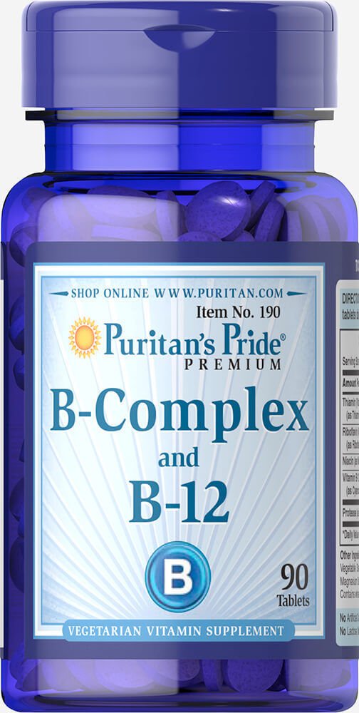 Puritan's Pride Vitamin B-Complex and Vitamin B-12 - 90 Tablets