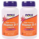 2x Now Foods, Vitamin D-3, High Potency, 1,000 IU, 180 Softgels Free Shipping