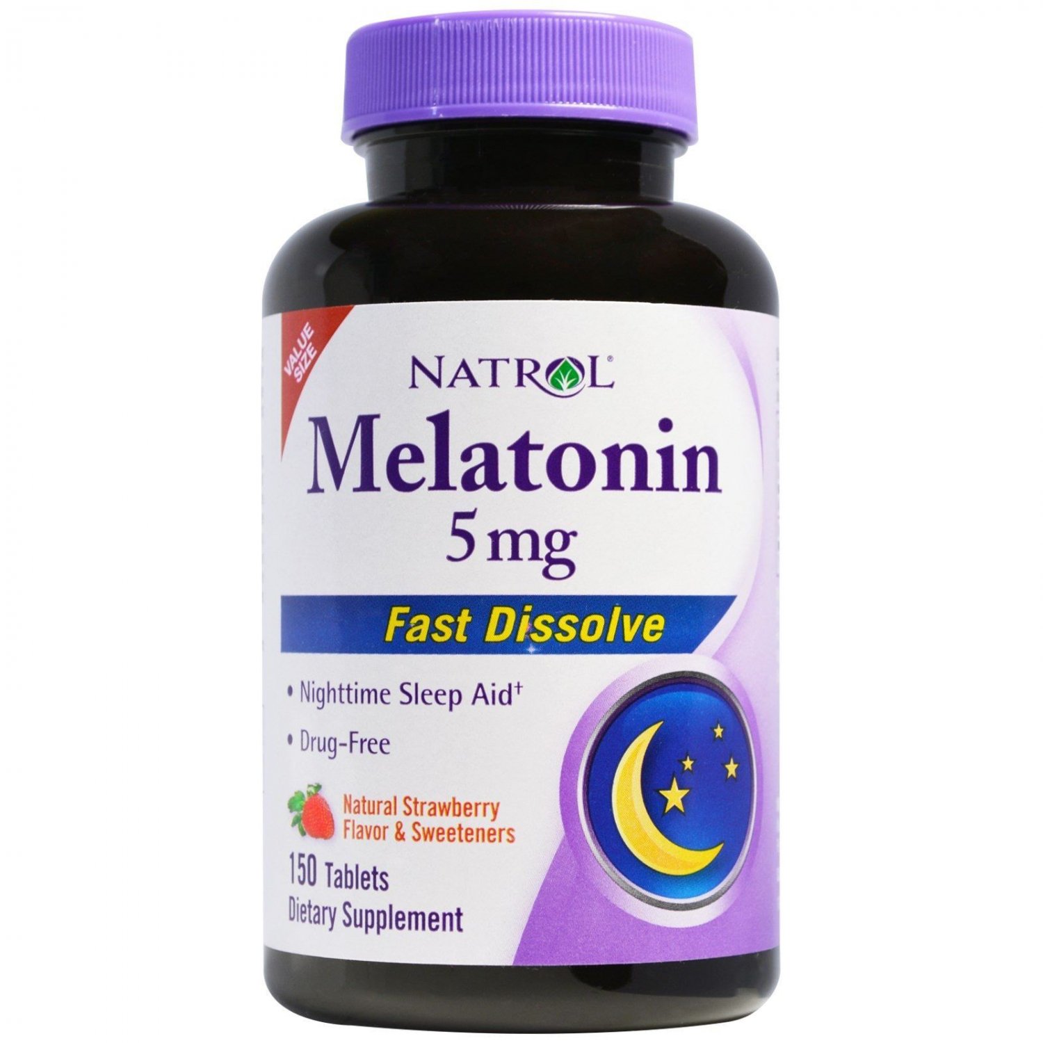 Natrol Melatonin Fast Dissolve 5 MG - 150 Tablets STRAWBERRY