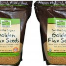 Now Foods Certified Organic Golden Flax Seeds - 32 oz (Pack of 2)
