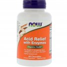 Acid Relief with Enzymes 60 Chewables NOW Foods