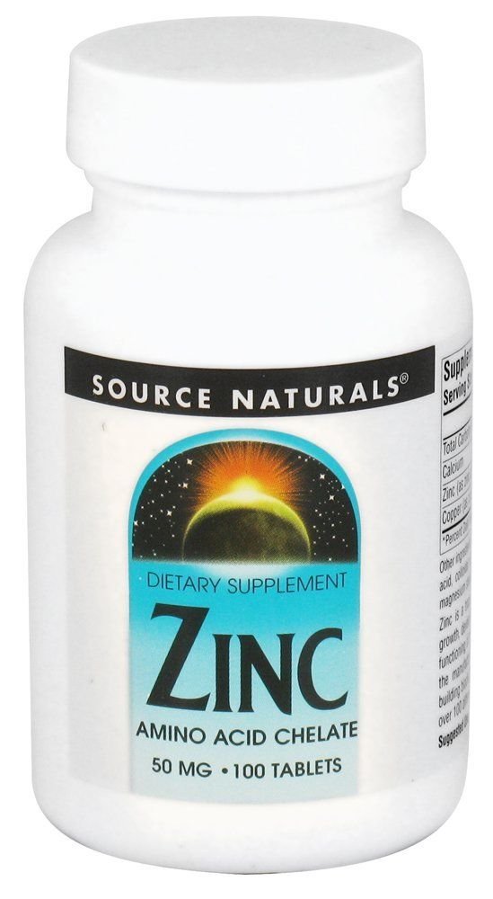 Zinc Chelate 50mg Source Naturals, Inc. 100 Tabs