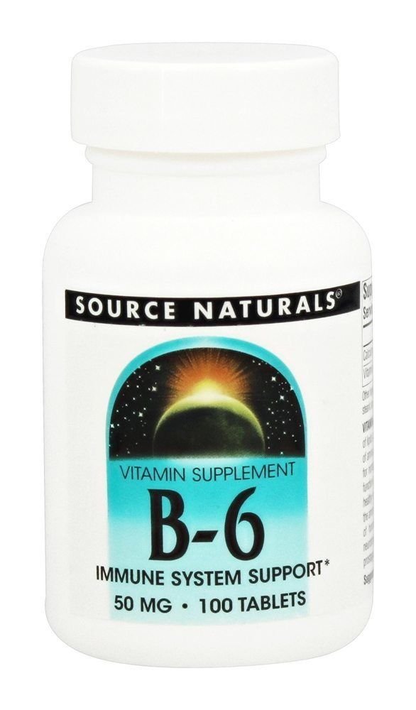 B-6, Source Naturals, 100 tablet 50 mg