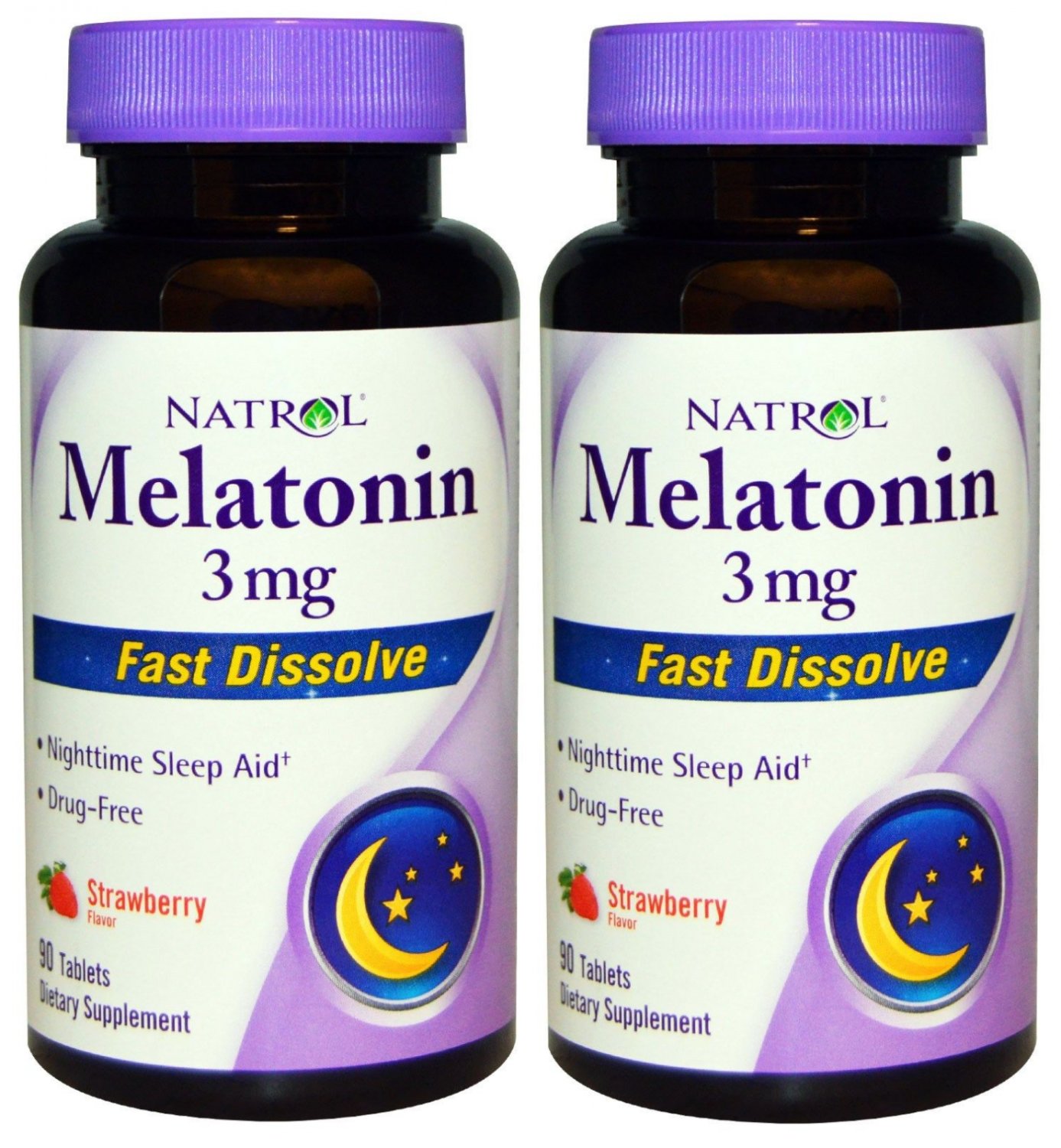 2x Natrol Melatonin 3mg Fast Dissolve Tablets 90 ea