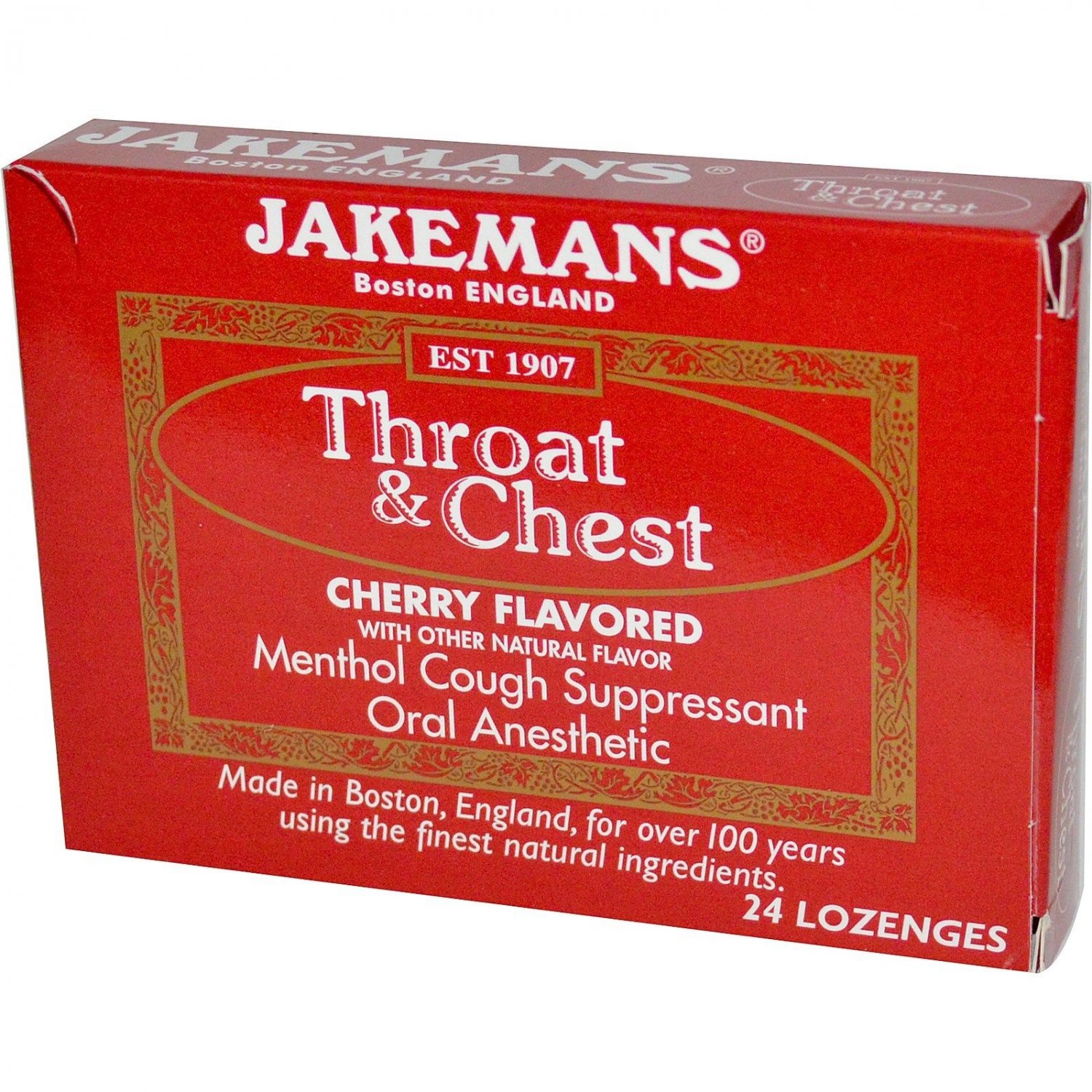 JAKEMANS - Throat & Chest Lozenge Cherry - 24 Lozenges
