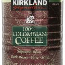 Kirkland Signature 100% Colombian Coffee Supremo Bean Dark Roast-Fine Grind 3 lb