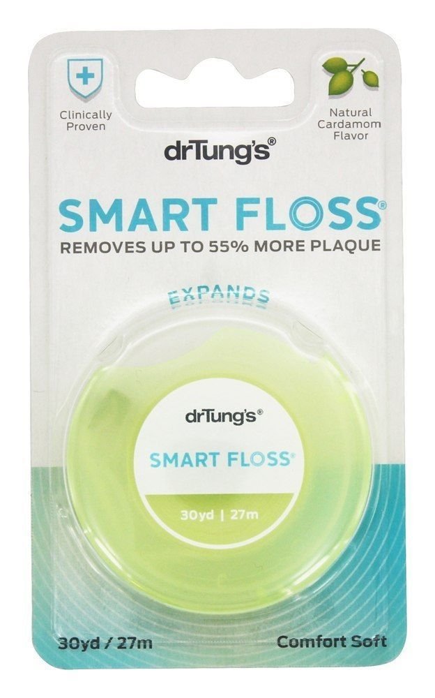 Dr. Tung's, Smart Floss, Natural Cardamom Flavor, 30 yd (27 m) Colors May Vary