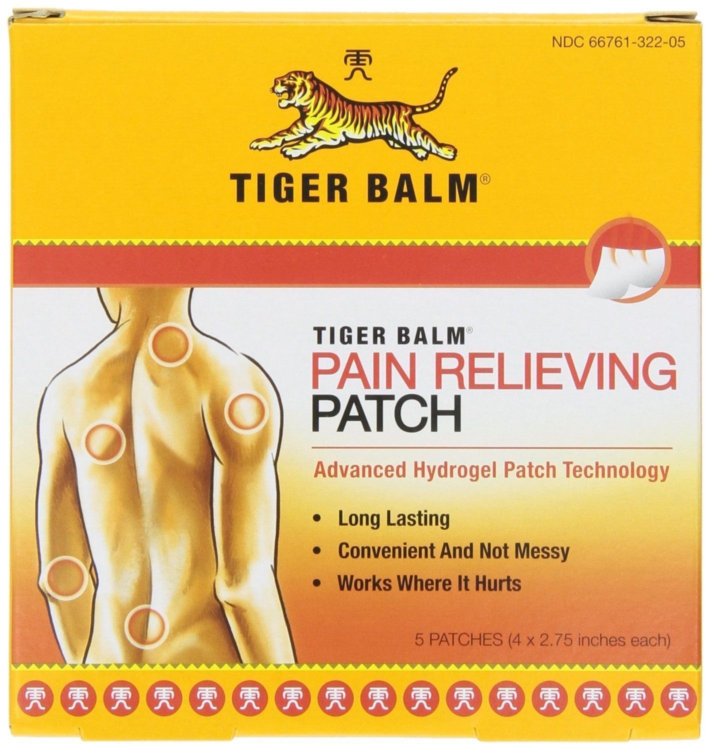 Tiger Balm Pain Relieving Large Patch Regular Size 5 Pack