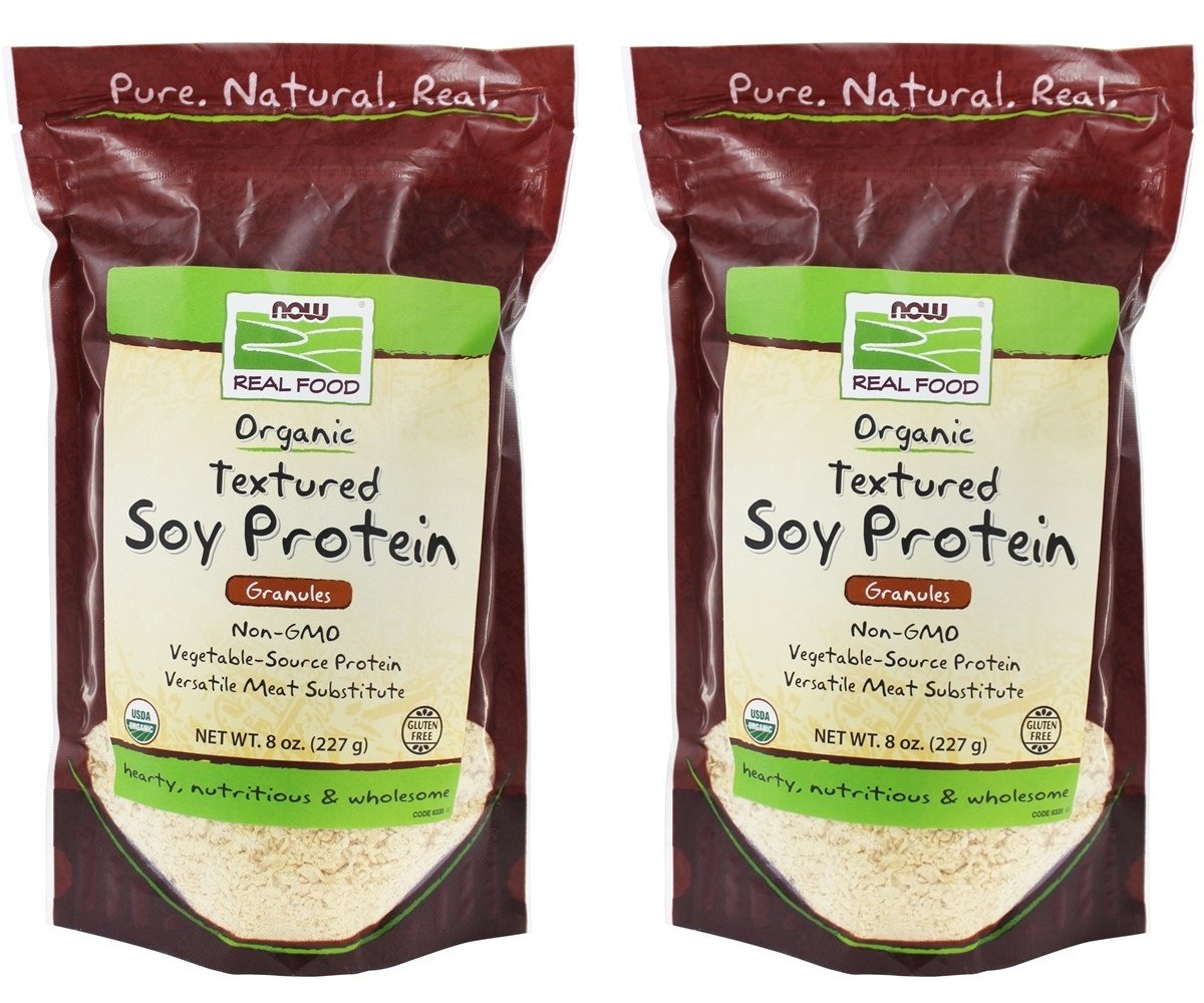 2 Pack Organic Textured Soy Protein Granules 8 oz (227 g) by Now Foods