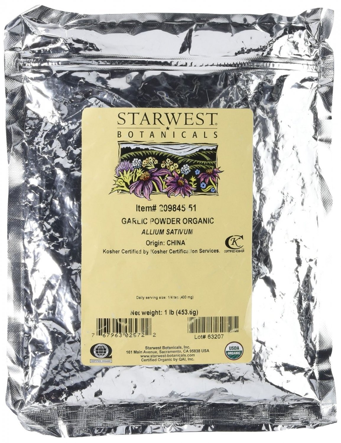 Starwest Botanicals Organic Garlic Powder 1 Pound