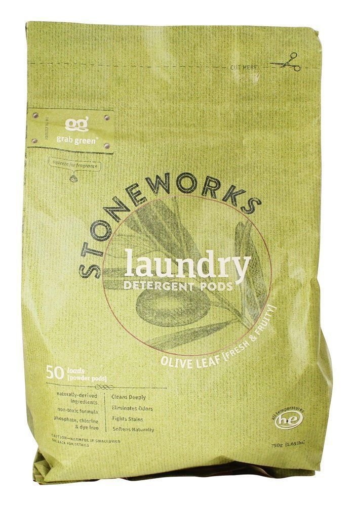 Grab Green - Stoneworks Laundry Detergent Pods 50 Loads Olive Leaf - 1.65 lb.