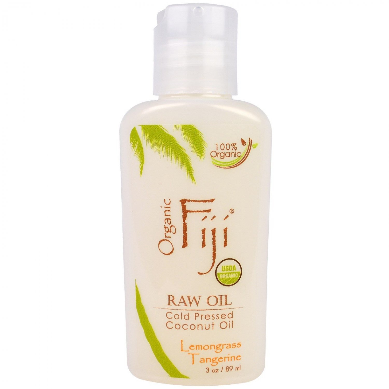 Organic Fiji Raw Cold Pressed Coconut Oil Lemongrass Tangerine - 3 oz.