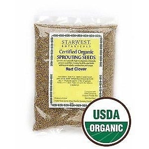 Red Clover Sprouting Seeds Organic - Starwest Botanicals 4 OZ
