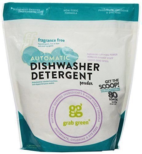 Grab Green Natural Automatic Dishwashing Detergent Powder Fragrance Free 80 Load