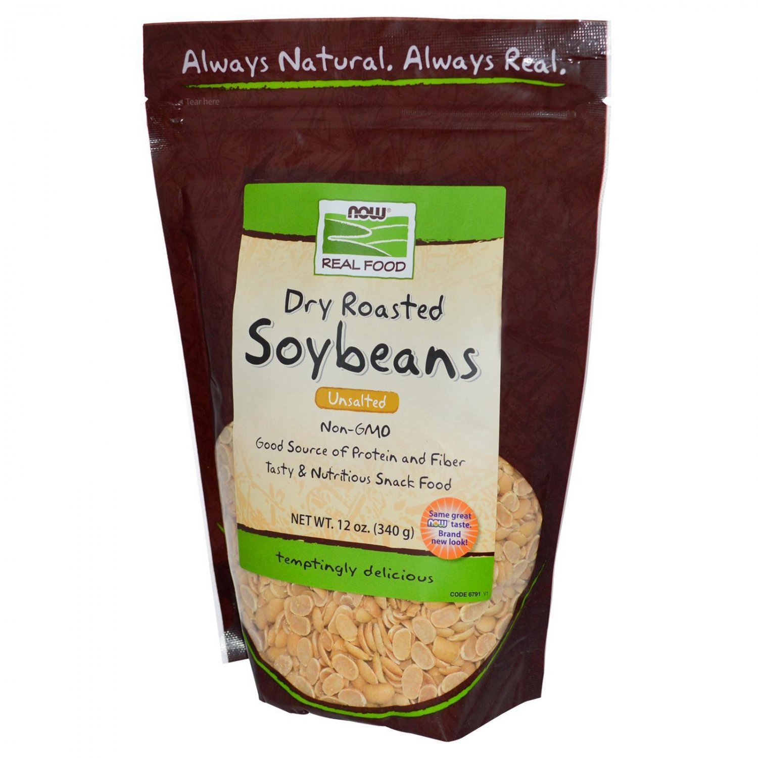 Now Foods Dry Roasted Soybeans Unsalted 12 oz (340 g)