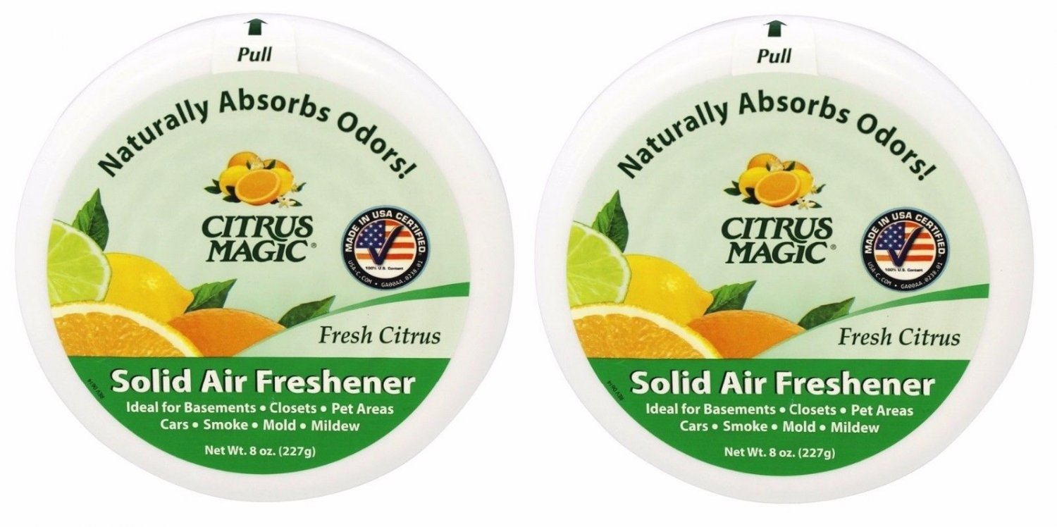 2x Citrus Magic Solid Air Freshener Fresh Citrus 8 oz