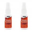 Vitamin D-3 1000 IU & K-2 100mcg Spray 2 oz by NOW Foods (Pack of 2)