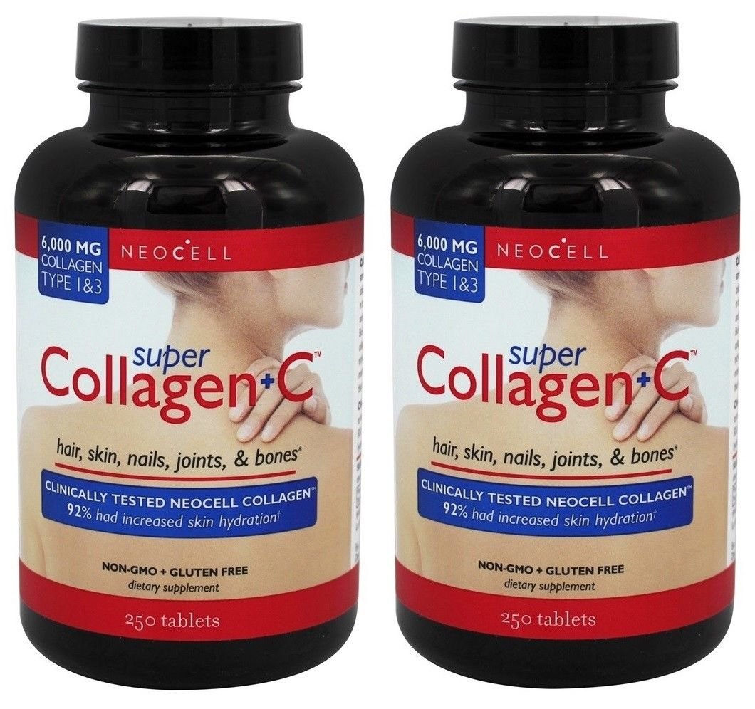 2x NeoCell Super Collagen+C Type I & III (1 & 3), 250 Tablets, FRESH Made In USA
