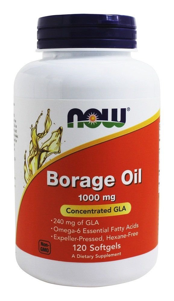 Borage Oil Highest GLA Concentration 1000mg 120 Softgels NOW Foods