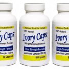 IVORY CAPS PILLS GLUTATHIONE SKIN WHITENING 1500 MG THISTLE - 3 BOTTLE