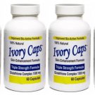 IVORY CAPS PILLS GLUTATHIONE SKIN WHITENING 1500 MG THISTLE - 6 BOTTLE