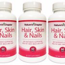 5x Hair, Skin & Nails Vitamins Biotin 5000 mcg Vitamin B-6 - 60 Capsules