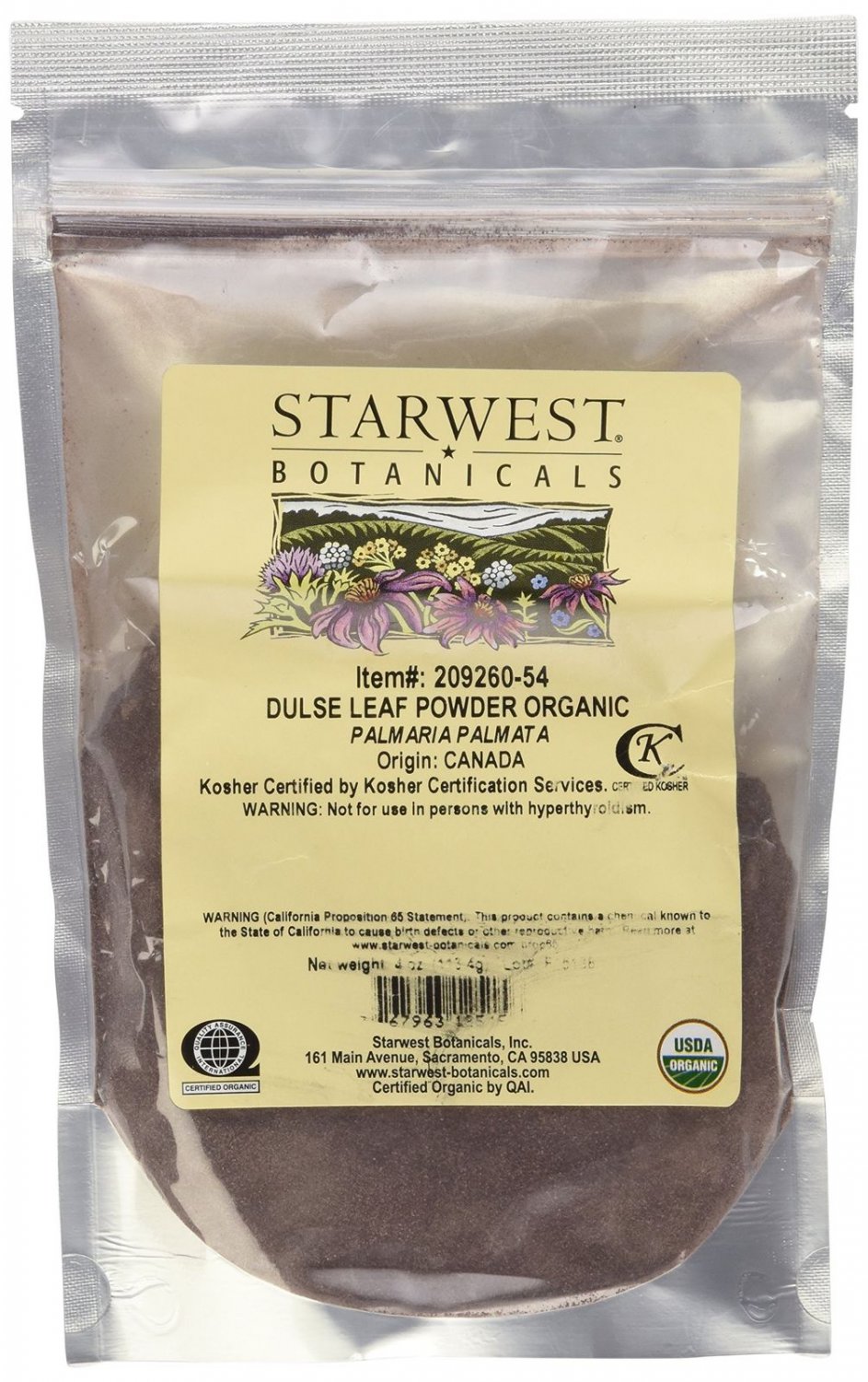 Organic Dulse Leaf Powder - 4 oz by Starwest