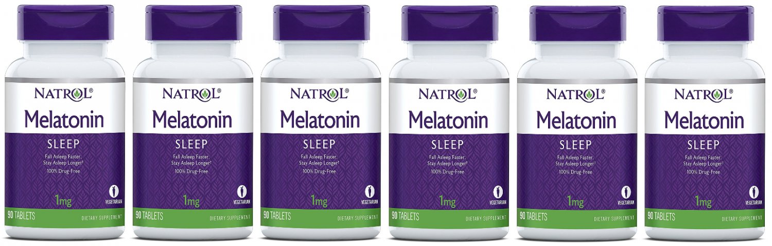 Natrol Melatonin Tablets 1mg 90 Count (Pack of 6)
