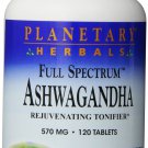 Planetary Herbals Ashwagandha Full Spectrum 570 mg Rejuvenating Tonifier 120 Tab