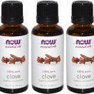 3x Now Foods Clove 100% Pure Oil 1 fl oz