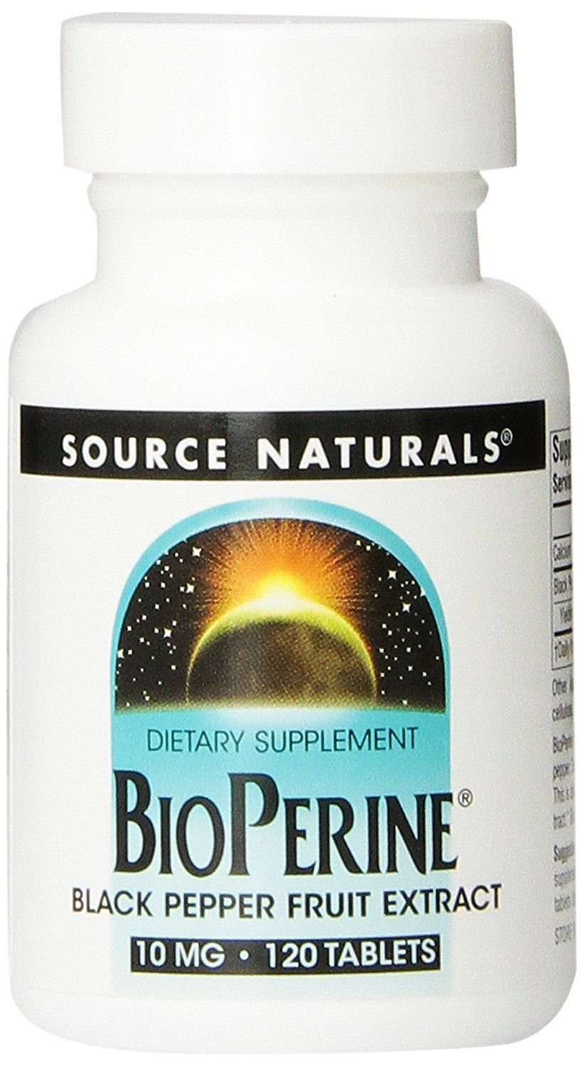 Source Naturals - Bioperine Black Pepper Fruit Extract 10 mg. - 120 Tablets