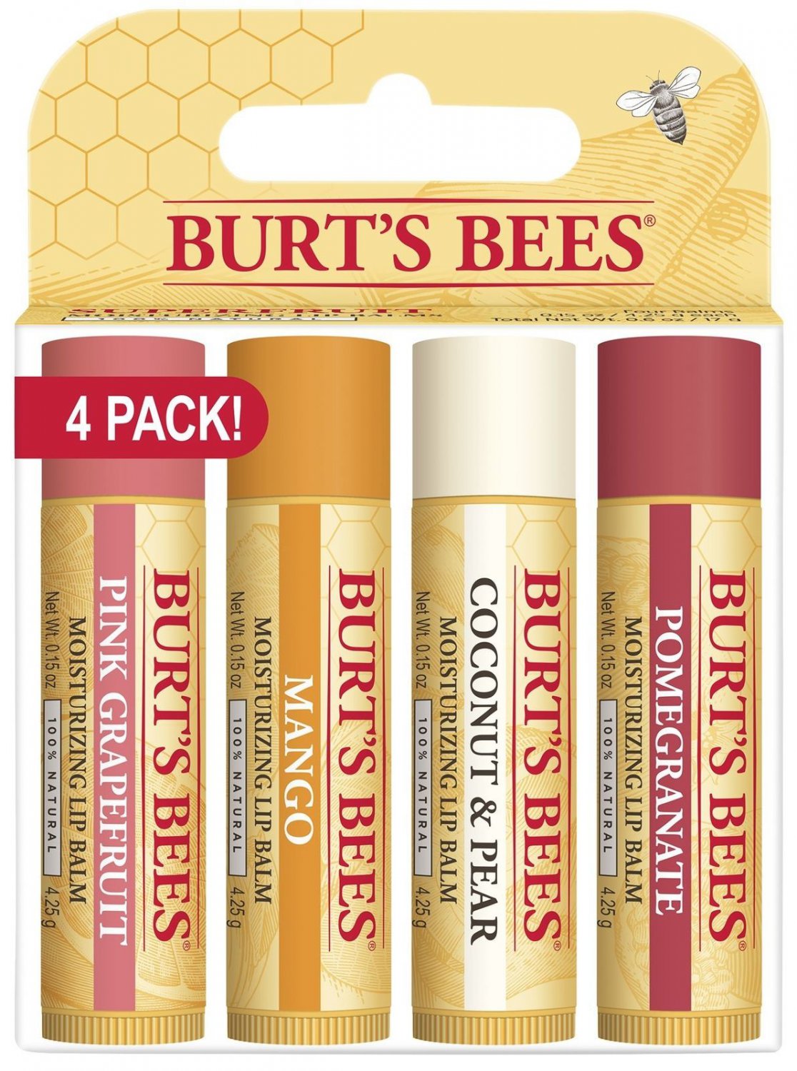 Burt's Bees 100% Natural Moisturizing Lip Balm Superfruit0.15 oz. each 4