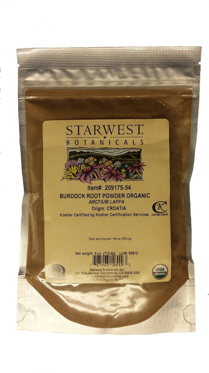 Burdock Root Pwd Organic - Arctium lappa 4 oz(Starwest Botanicals)